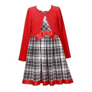 Iris & Ivy Girl's 2-Piece Plaid Dress & Cardigan Set